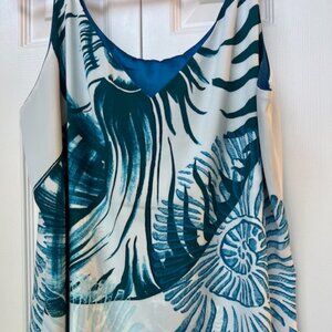 WHBM sleeveless blouse. Reversable sea shell print. Size XL